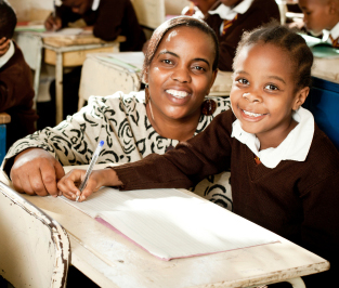 African Student with Teacher