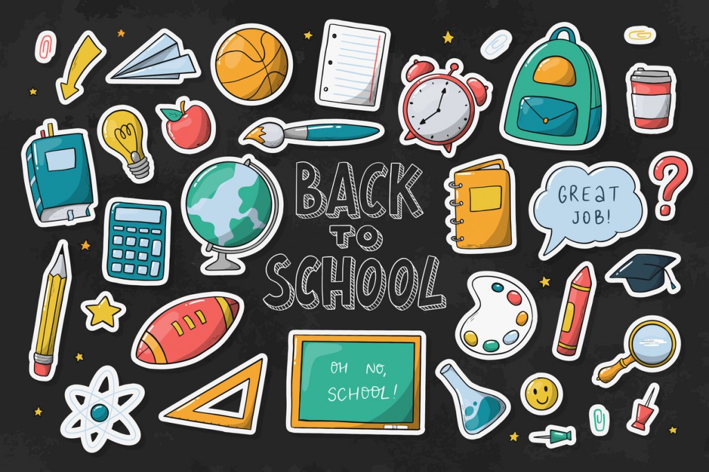 School stickers, clipart, labels