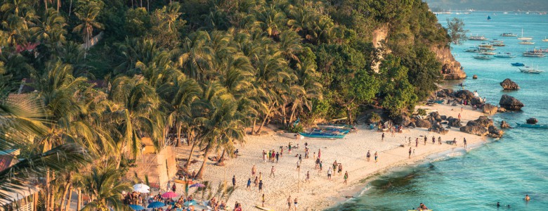 Diniwid Beach during sunset, Boracay, Philippines