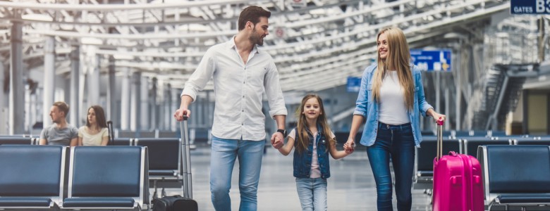 Family in airport